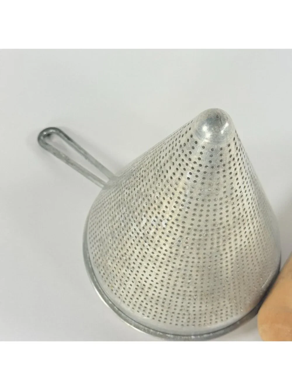 Vintage Wear Ever Aluminum Apple Sauce Cone Colander & Wooden Pestle No. 28 USA